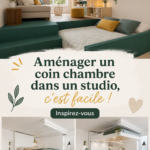Un studio avec un coin chambre aménagé et chaleureux