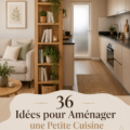 Cuisine ouverte moderne et chic, bien agencée avec espace salon intégré