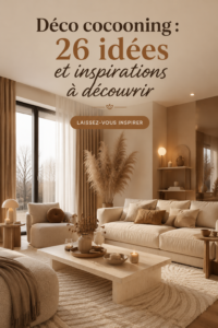 Un salon cosy avec des coussins doux et un éclairage chaleureux, parfait pour une déco cocooning.