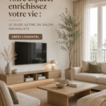 Un salon épuré avec des meubles modernes et une décoration minimaliste.