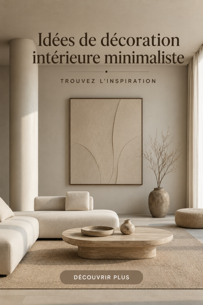 Un salon moderne au design minimaliste avec des couleurs neutres et des lignes épurées.