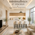Salon minimaliste avec des meubles réduits pour un espace ouvert