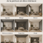 Un intérieur coloré avec des nuances apaisantes en peinture.