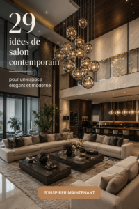 Un salon moderne avec des meubles design et une décoration contemporaine.