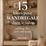 Étagères créatives dans un salon moderne, décorées avec soin.
