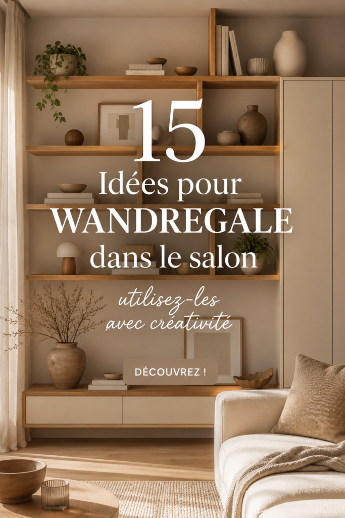 Étagères créatives dans un salon moderne, décorées avec soin.