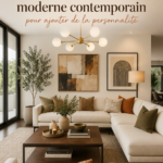 Décoration moderne d'un salon lumineux et accueillant avec des touches personnelles