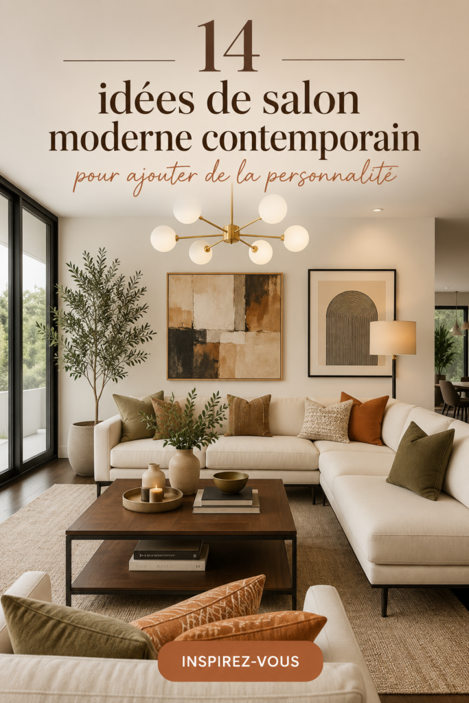 Décoration moderne d'un salon lumineux et accueillant avec des touches personnelles