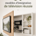 Salon moderne avec télévision intégrée de façon esthétique et fonctionnelle.