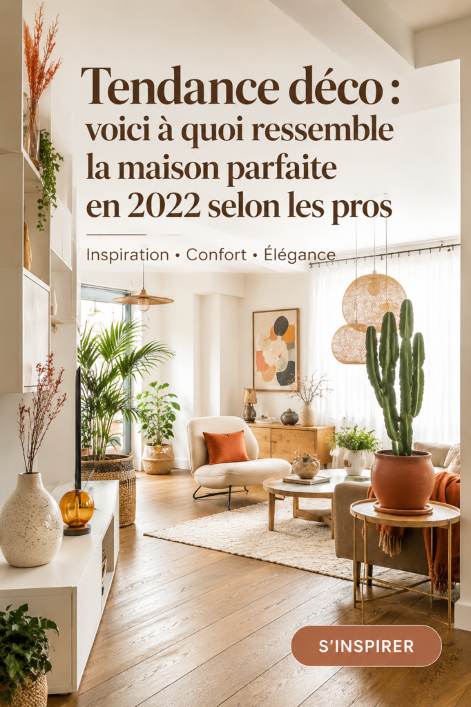 Vue d'une maison moderne et chaleureuse avec des éléments de décoration tendance en 2022.