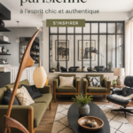 Intérieur d'une maison parisienne élégante et chic avec des meubles vintage.