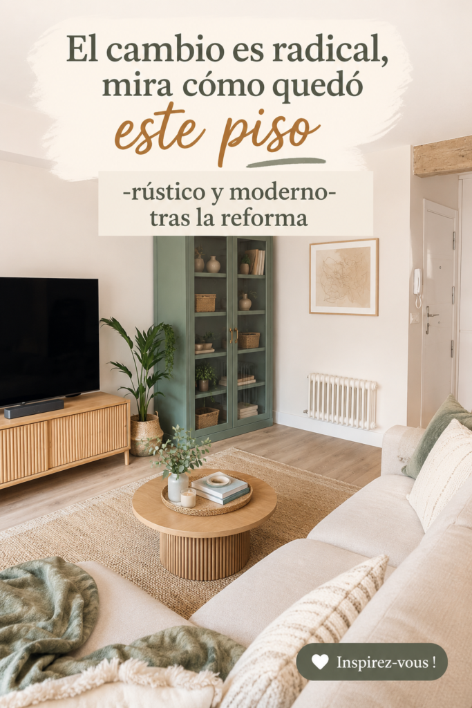 Photo d'un salon rénové au style moderne et rustique, avec des matériaux chaleureux.