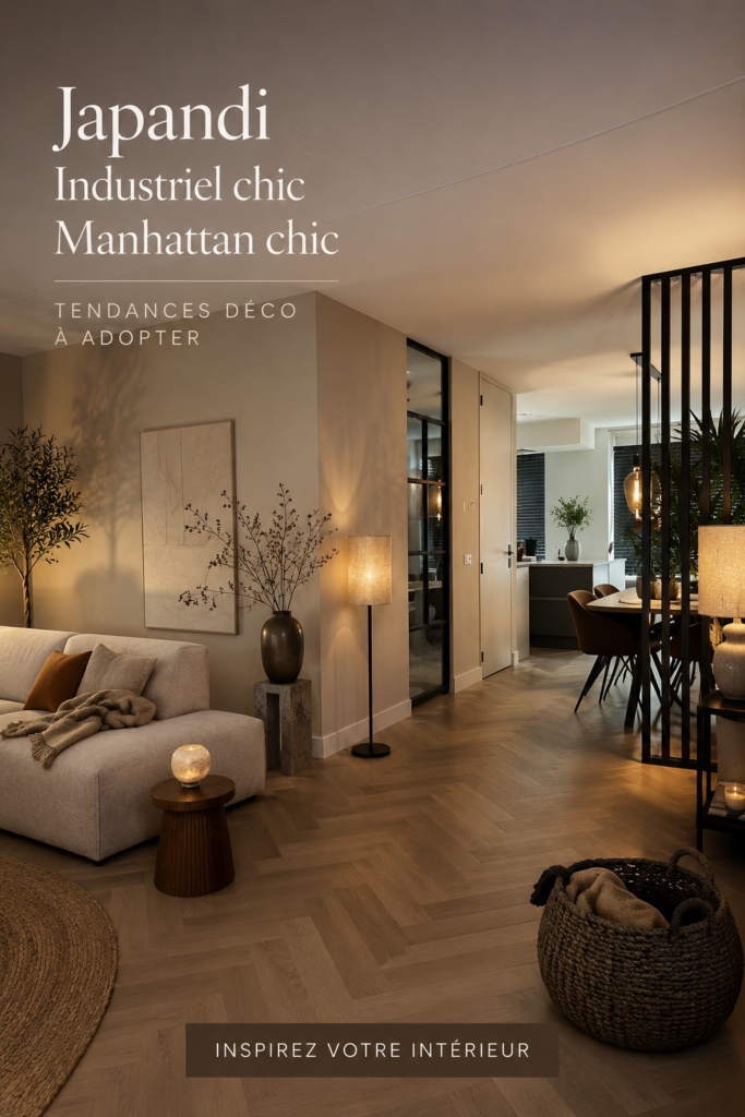 Intérieur stylé combinant le Japandi et le chic industriel