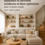 Intérieur d'une maison modernisée avec des couleurs claires et un mobilier contemporain.