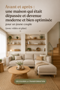 Intérieur d'une maison modernisée avec des couleurs claires et un mobilier contemporain.