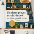 Studio rénové accueillant avec décoration moderne.