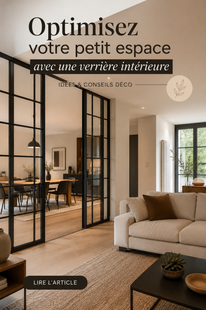 Verrière intérieure moderne dans un petit espace chaleureux
