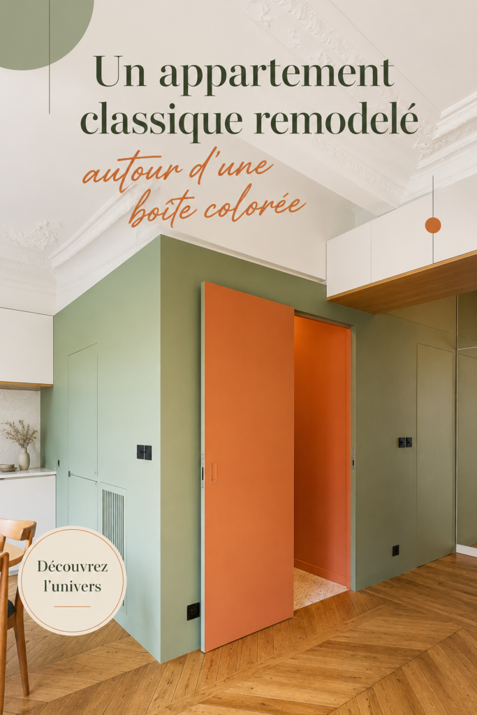 Un appartement classique revisité avec des touches de couleur lumineuses.