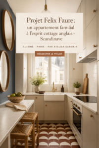 Appartement familial à Paris alliant le style cottage scandinave, avec un intérieur chaleureux et accueillant