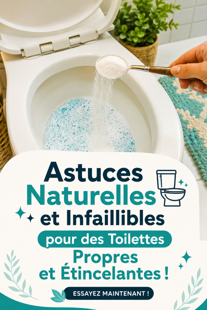 Femme nettoyant des toilettes avec des produits naturels, aspirant à une propreté éclatante