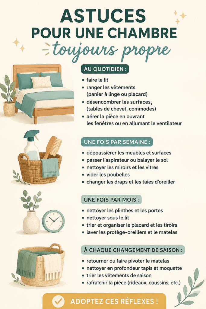Femme nettoyant sa chambre avec des solutions écologiques et efficaces