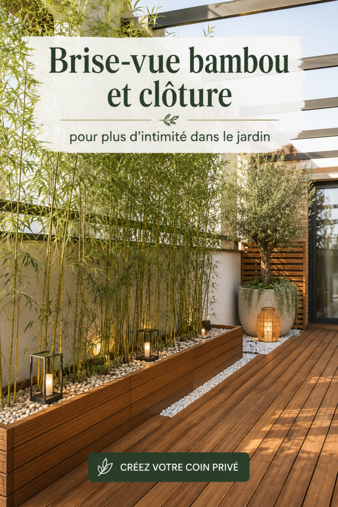 Brise-vue en bambou dans un jardin accueillant