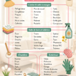 Check-list de ménage de printemps colorée et imprimable sur une table en bois