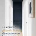 Un salon d'appartement haussmannien avec des touches de couleur vives et chaleureuses.