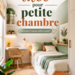 Petite chambre décorée avec des meubles multifonctionnels et des couleurs claires pour agrandir l'espace