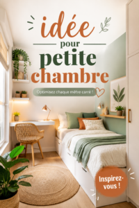 Petite chambre décorée avec des meubles multifonctionnels et des couleurs claires pour agrandir l'espace