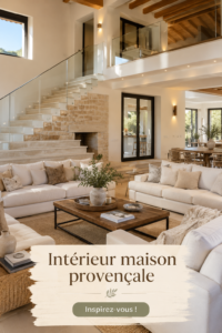Intérieur de maison provençale avec des tons chauds et des éléments naturels.