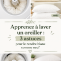 Un oreiller propre et blanc sur un lit décoré