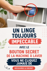 Une machine à laver blanche avec un bouton secret souligné, prêt à être utilisé pour un linge impeccable