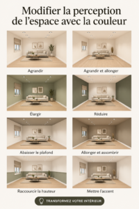 Salle à manger avec des murs peints en couleurs chaudes, illustrant la transformation d'un espace.