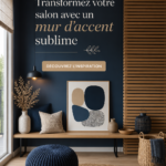 Un salon moderne avec un mur d'accent coloré qui attire l'œil.