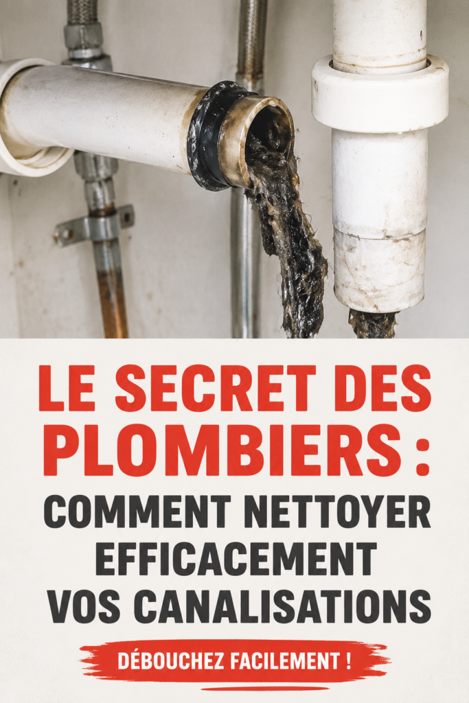 Astuce de plombiers pour nettoyer efficacement les canalisations, montrant un environnement sain et propre.