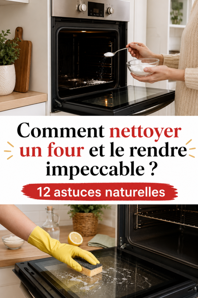 Un four immaculé et propre après nettoyage avec des produits naturels