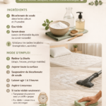 Femme nettoyant un matelas naturellement avec du bicarbonate de soude
