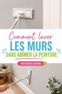 Un mur propre avec un nettoyant maison provenant d'ingrédients naturels.