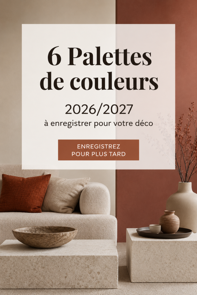 Exemple de palette de couleurs tendance pour la décoration de 2026/2027.