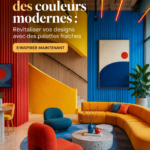 Intérieur moderne avec une belle palette de couleurs vives et accueillantes.