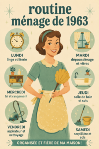 Une ambiance nostalgique avec des accessoires de ménage d'autrefois dans un intérieur cosy