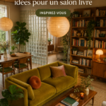 Salon cosy avec coin lecture confortable sur un tapis moelleux et des coussins en vrac.