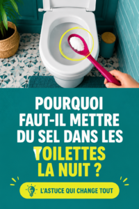 Un bol de toilettes propre avec du sel à côté, illustrant une astuce de nettoyage.