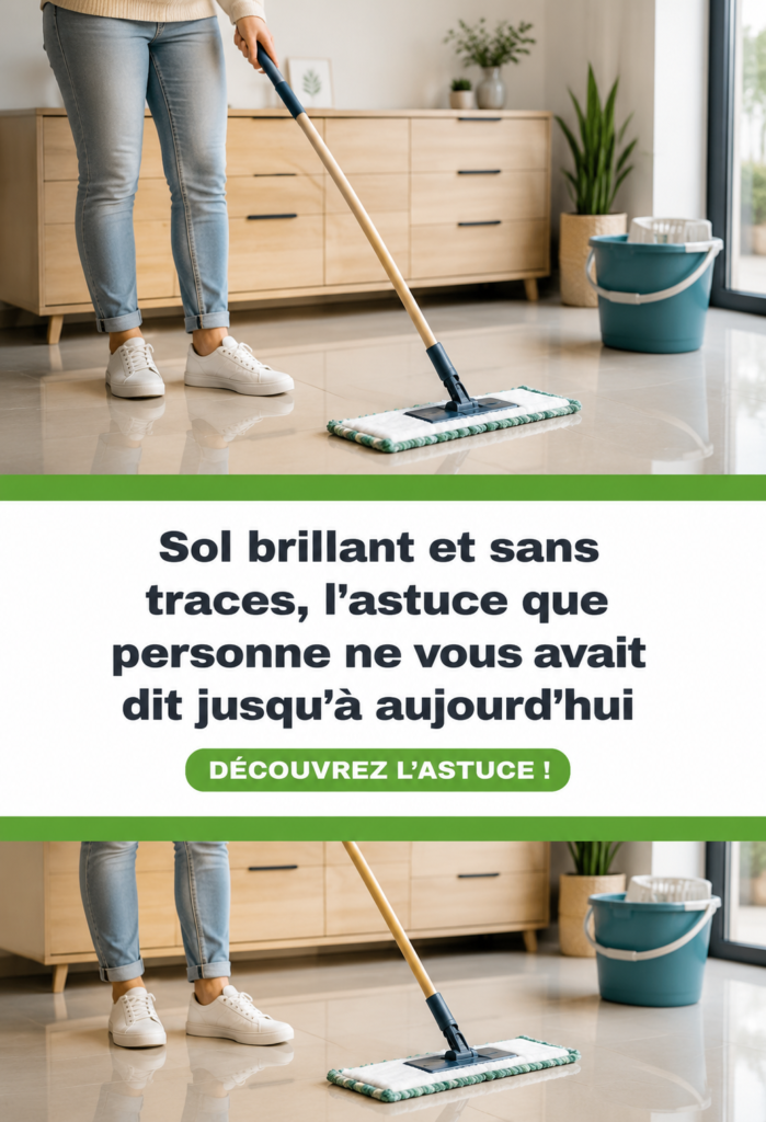 Sol impeccable après nettoyage, brillant et sans traces.