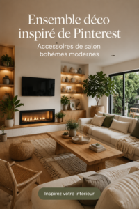 Un salon décoré dans un style bohème moderne avec des coussins colorés et des plantes vertes.