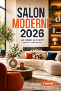 Salon moderne et chaleureux décoré pour 2026