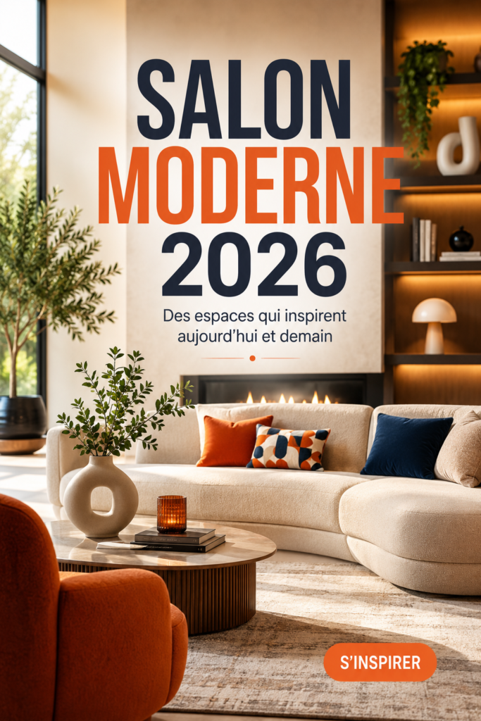 Salon moderne et chaleureux décoré pour 2026