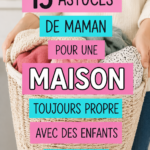 Une maman et ses enfants organisent des jouets dans un salon bien rangé.