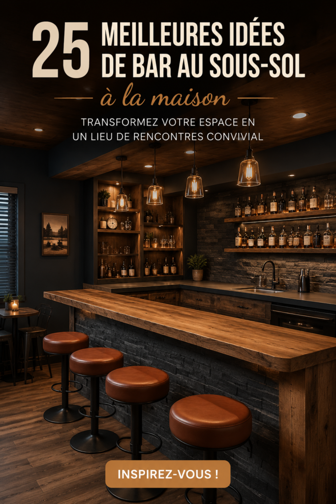 Exemple d'un bar chaleureux et convivial au sous-sol